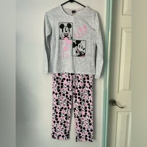 Disney Mickey Mouse Gray and Pink Pajama Set